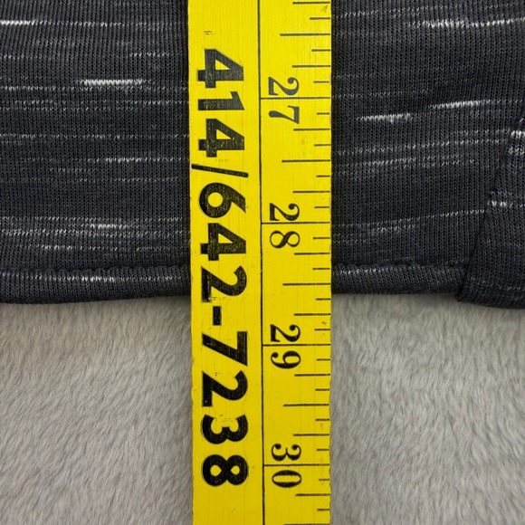 Royal Blue Shirt Mens Long Sleeve T-Shirt Charcoal Marled Zippers Tee Large - Picture 6 of 7